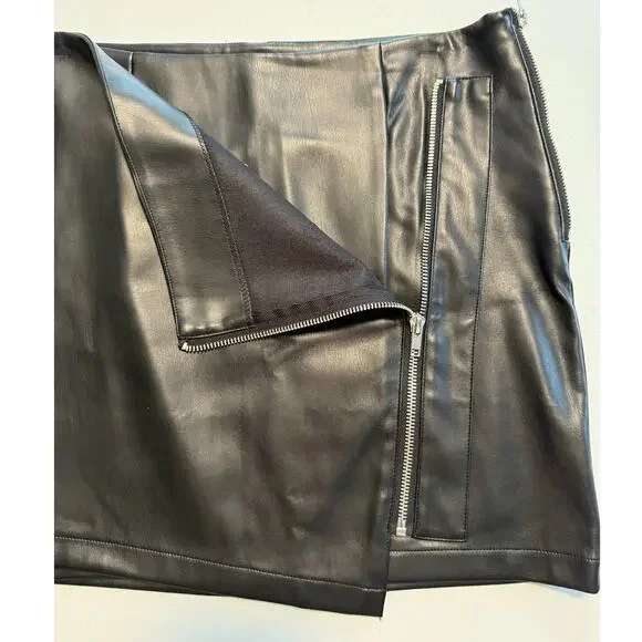 Lulus Tough Stuff Black Vegan Leather Skirts Size Medium - Picture 5 of 10